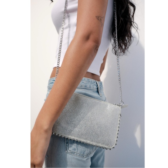 Zara studded crossbody wallet bag - Picture 1 of 9